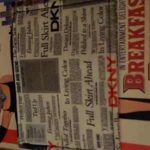 DKNY Newsprint Clutch